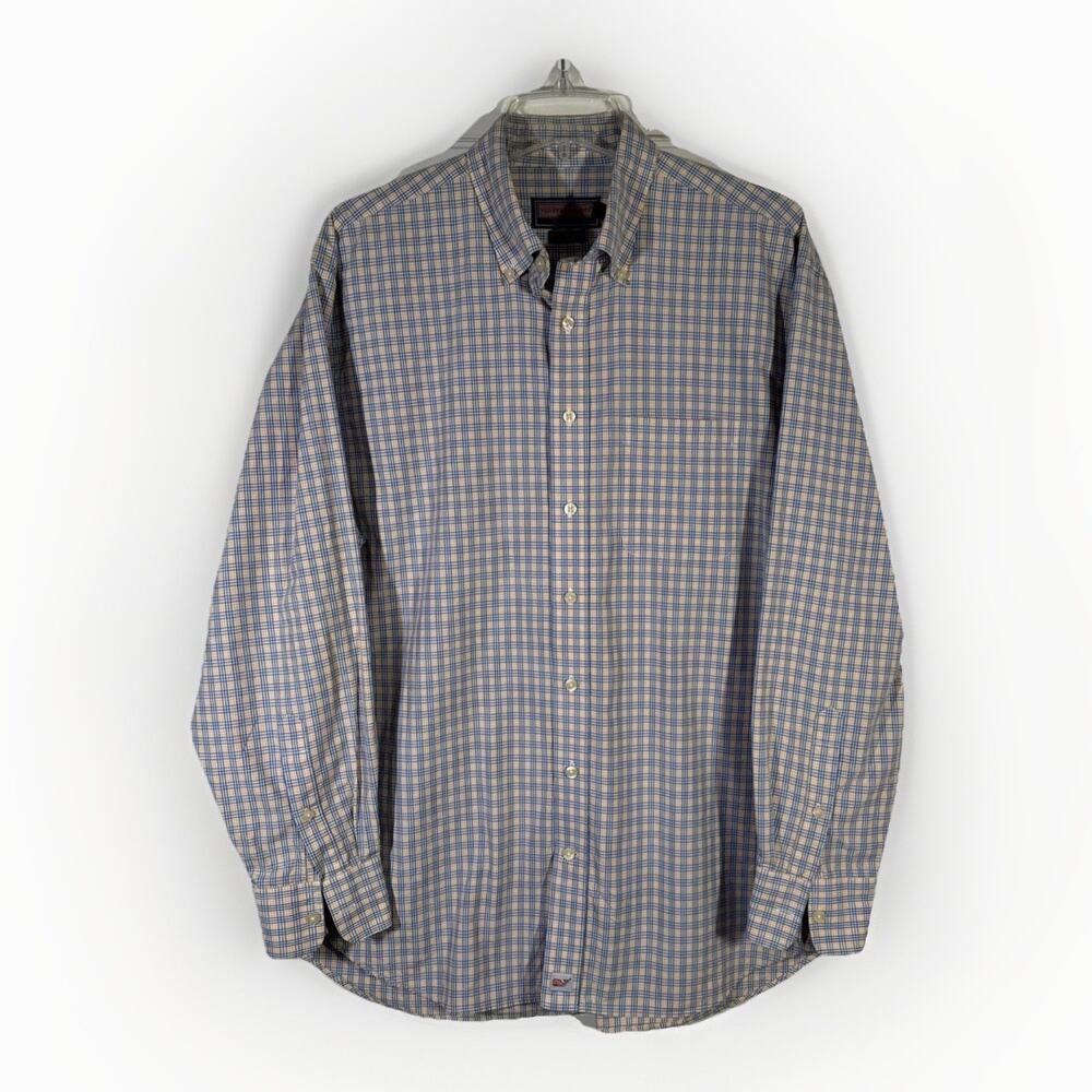 Vineyard Vines Long Sleeve Button Down - Men's XL - Murray Shirt Blue Checkered